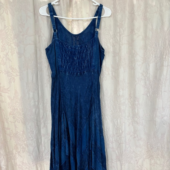 My Choice Woman’s Bohemian Halter Embroidered Lace Maxi Dress Blue Size M - Picture 6 of 6